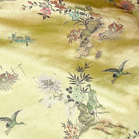 Vintage Evening Jacket Asian Floral Brocade Overlay Raglan Sleeve - Picture 8 of 9